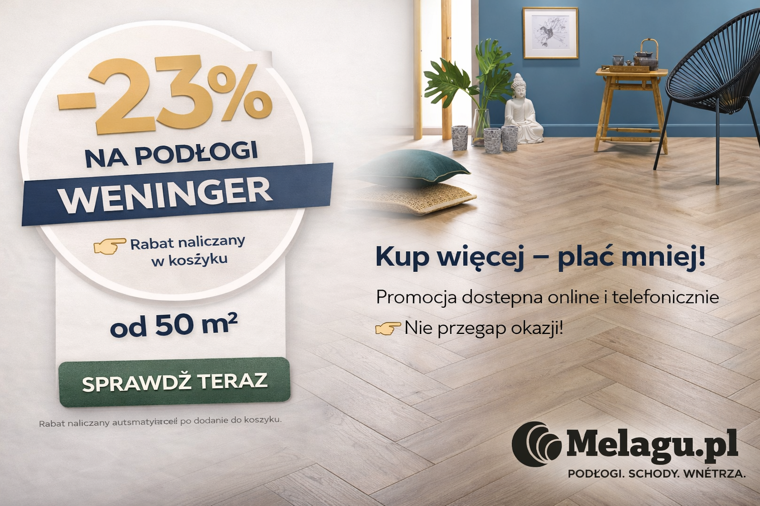 Promocja 23% na podłogi Weninger od 50 m²