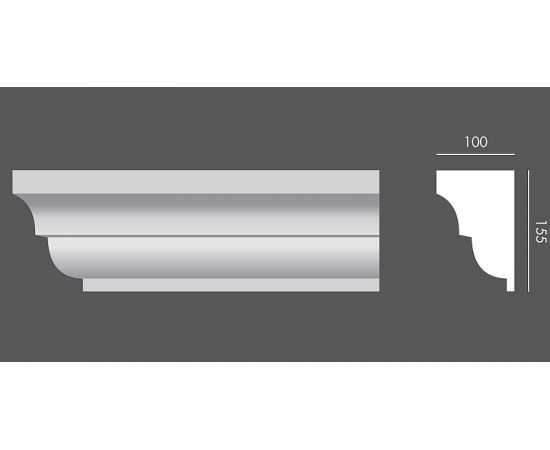 LP.041 profil parapetowy 15,5 x 10 x 150 cm EXTERIOR