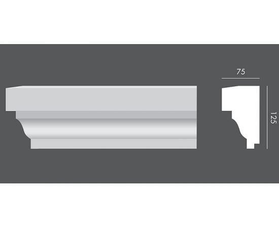 LP.075 profil parapetowy 12,5 x 7,5 x 150 cm EXTERIOR