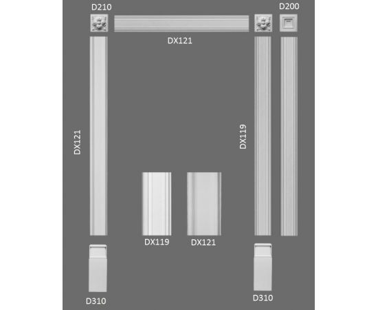 D310 baza obudowa drzwi 9,5 x 25 x 3 cm ORAC LUXXUS