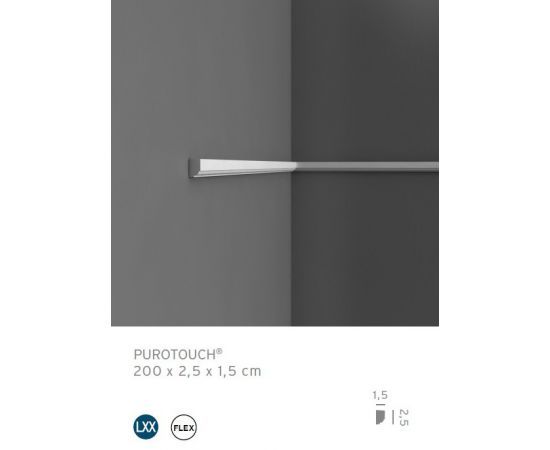 P9050 profil dekoracyjny prosty 2,5 x 1,5 x 200cm ORAC LUXXUS
