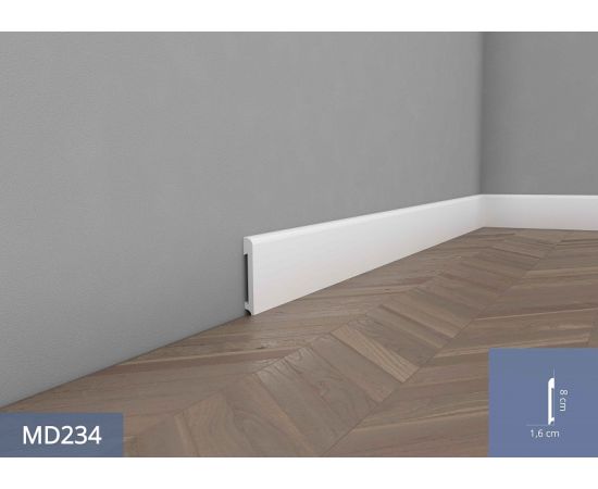 MD234P listwa przypodłogowa lakierowana 1,4 x 7,8 cm x 200 cm MARDOM DECOR ELITE PREMIUM