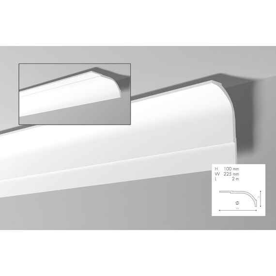 AD22 listwa gzymsowa 10 x 22,5 x 200 cm Arstyl NMC