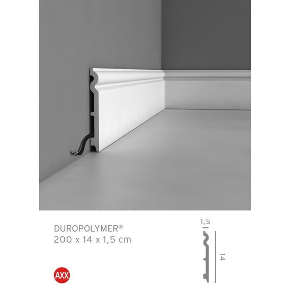 SX138 listwa przypodłogowa 1,5 x 14 x 200 cm ORAC AXXENT