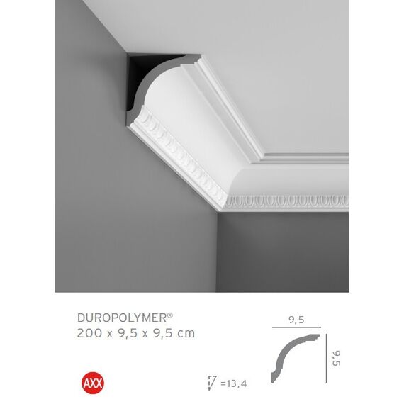 CX128  listwa gzymsowa z ornamentem 9,5 x 9,5 x 200 cm ORAC AXXENT