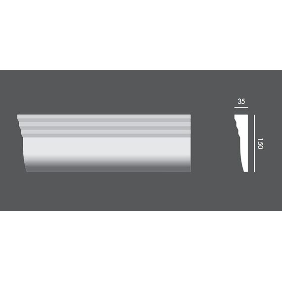 LP.001 profil elewacyjny drzwi i okien 15 x 3,5 x 150 cm EXTERIOR