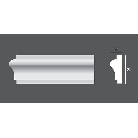 LP.006 profil elewacyjny drzwi i okien 8 x 3,5 x 150 cm EXTERIOR