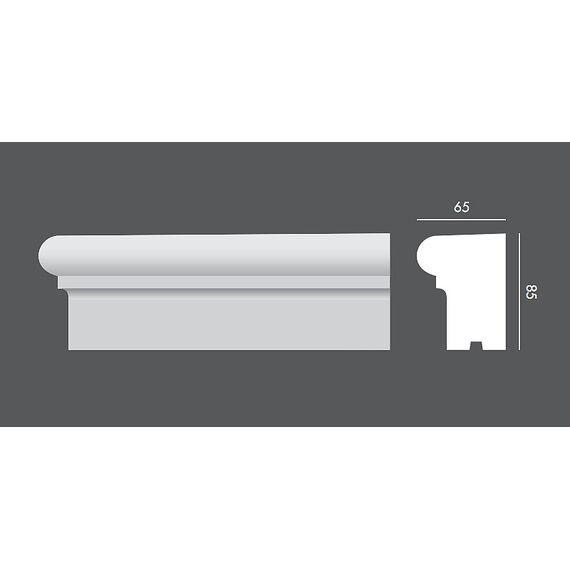 LP.008 profil parapetowy 8,5 x 6,5 x 150 cm EXTERIOR
