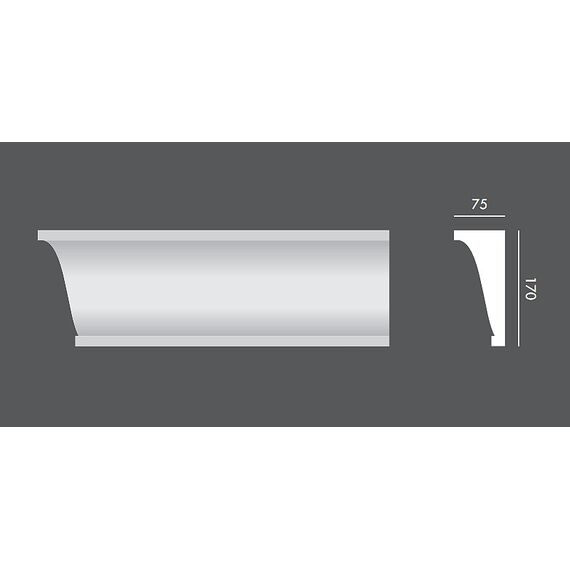 LP.009 profil parapetowy 17 x 7,5 x 150 cm EXTERIOR