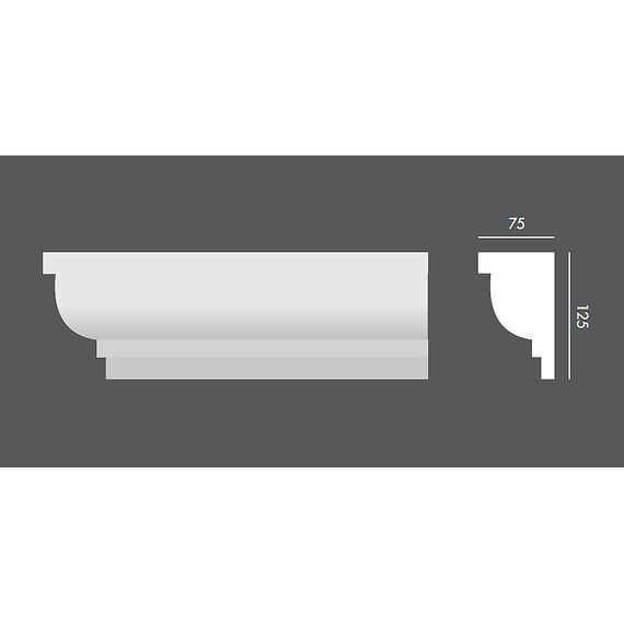 LP.012 profil parapetowy 12,5 x 7,5 x 150 cm EXTERIOR