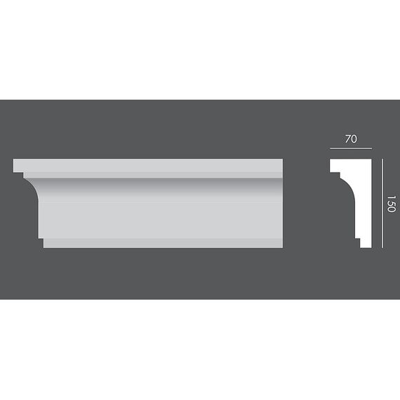 LP.018 profil parapetowy 15 x 7 x 150 cm EXTERIOR