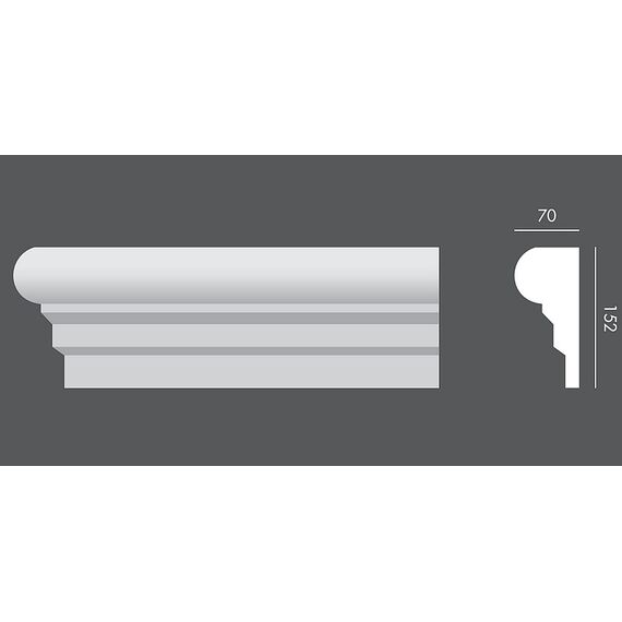 LP.022 profil parapetowy 15,2 x 7 x 150 cm EXTERIOR