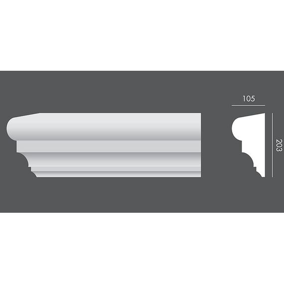 LP.026 profil parapetowy 20,3 x 10,5 x 150 cm EXTERIOR