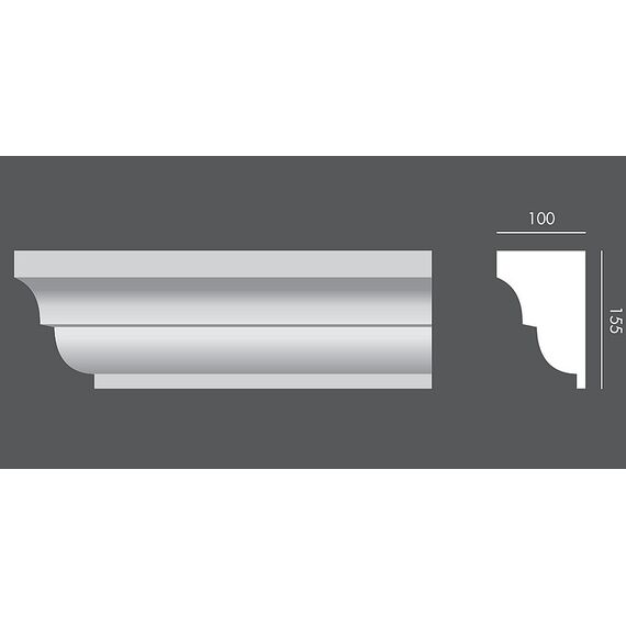 LP.041 profil parapetowy 15,5 x 10 x 150 cm EXTERIOR