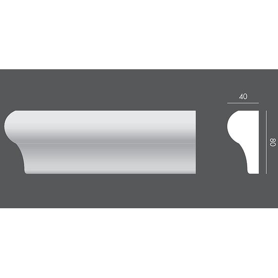 LP.061 profil parapetowy 8 x 4 x 150 cm EXTERIOR