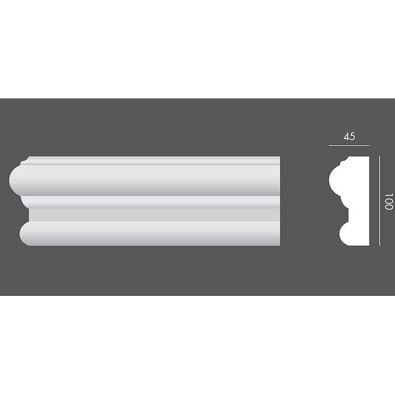 LP.065 profil elewacyjny drzwi i okien 10 x 4,5 x 150 cm EXTERIOR