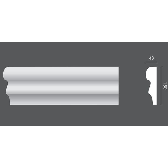 LP.069 profil elewacyjny drzwi i okien 15 x 4,3 x 150 cm EXTERIOR
