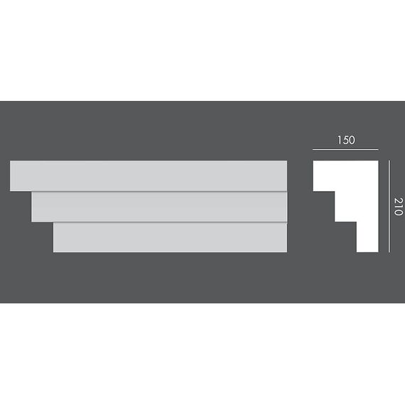 LP.071 profil parapetowy 15 x 21 x 150 cm EXTERIOR