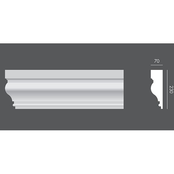 LP.077 profil parapetowy 23 x 7 x 150 cm EXTERIOR