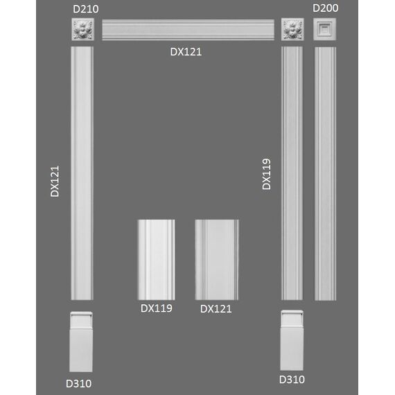 D310 baza obudowa drzwi 9,5 x 25 x 3 cm ORAC LUXXUS