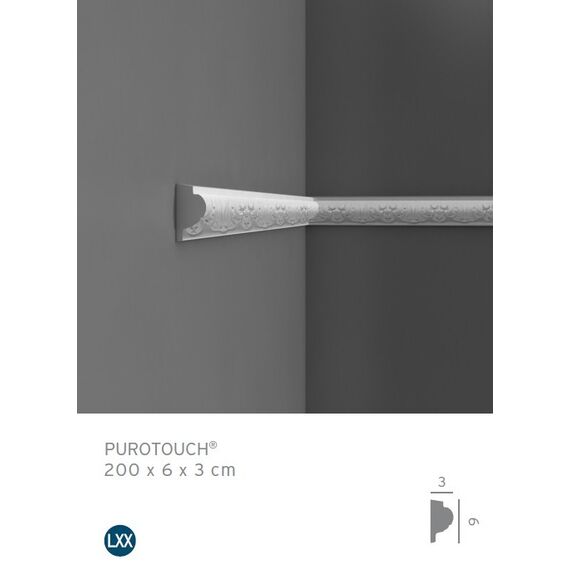 P3020 profil dekoracyjny z ornamentem 3 x 6 x 200 cm ORAC LUXXUS
