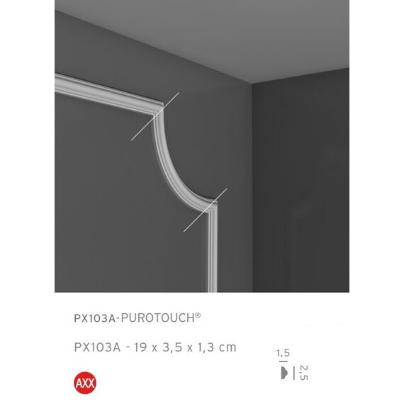 PX103A narożnik 19 x 3.5 x1.3 cm ORAC AXXENT