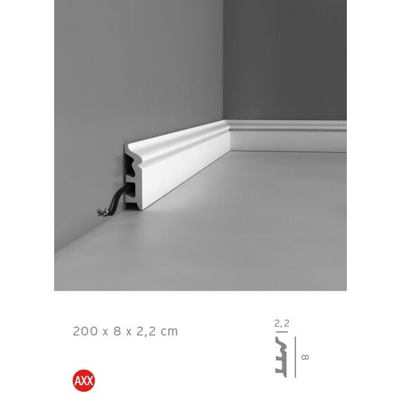SX122 listwa przypodłogowa 2,2 x 8 x 200 cm ORAC AXXENT