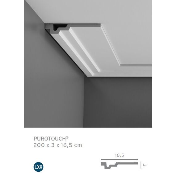 C353 listwa gzymsowa gładka 3 x 16,5 x 200 cm ORAC LUXXUS
