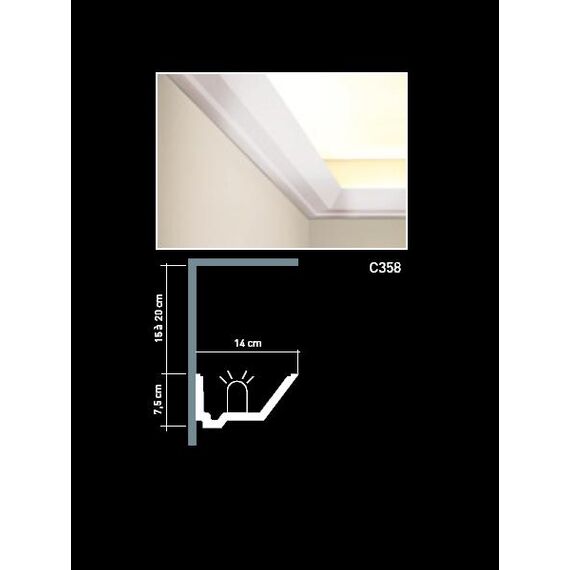 C358 listwa oświetleniowa 7,5 x 14 x 200 cm ORAC LUXXUS