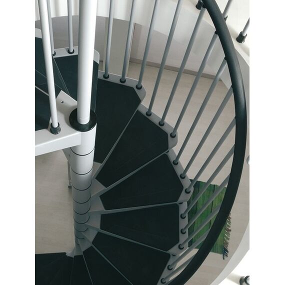 Szare schody ARKE CIVIK Spiralne na planie koła