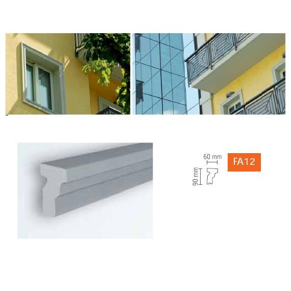 FA12 profil parapetowy 9 x 6 x 200 cm DOMOSTYL NMC