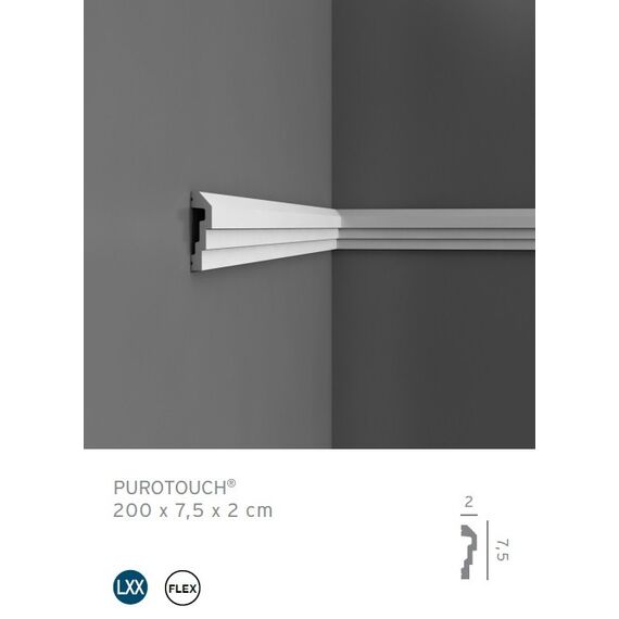 P7070F profil dekoracyjny gięty 7,5 x 2 x 200 cm ORAC LUXXUS