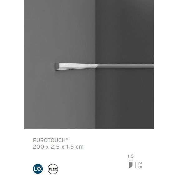 P9050F profil dekoracyjny gięty 2,5 x 1,5 x 200cm ORAC LUXXUS