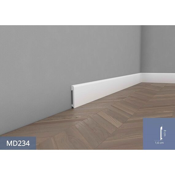 MD234P listwa przypodłogowa lakierowana 1,4 x 7,8 cm x 200 cm MARDOM DECOR ELITE PREMIUM
