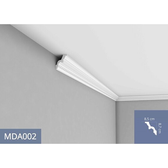 MDA002 listwa gzymsowa z ornamentem 8,2 x 8,6 x 240 cm MARDOM DECOR PRESTIGE