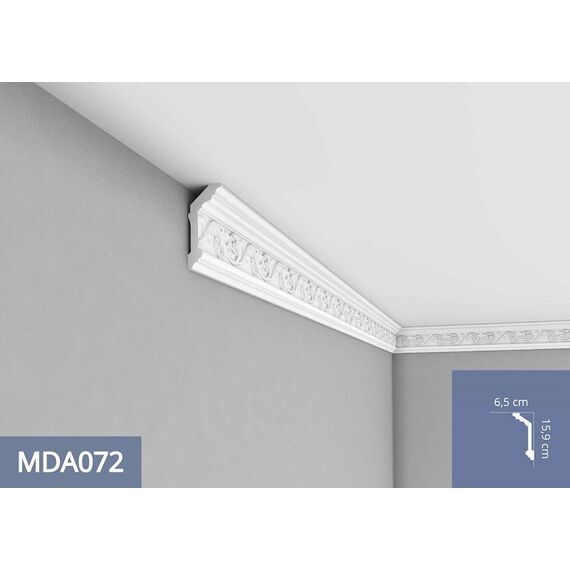 MDA072 listwa gzymsowa z ornamentem 6,4 x 14,8 x 240 cm MARDOM DECOR PRESTIGE