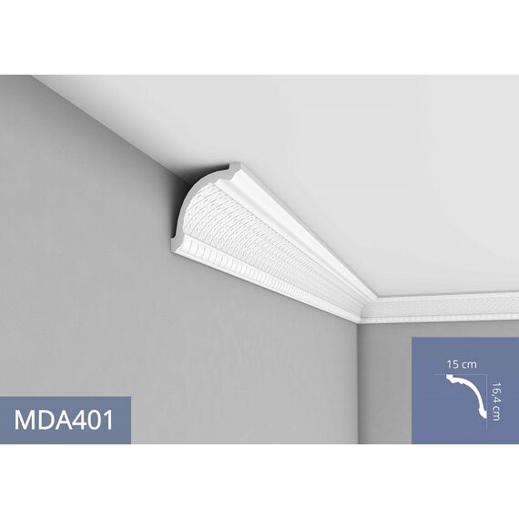 MDA401 listwa gzymsowa z ornamentem 14,1 x 16,9 x 240 cm MARDOM DECOR PRESTIGE